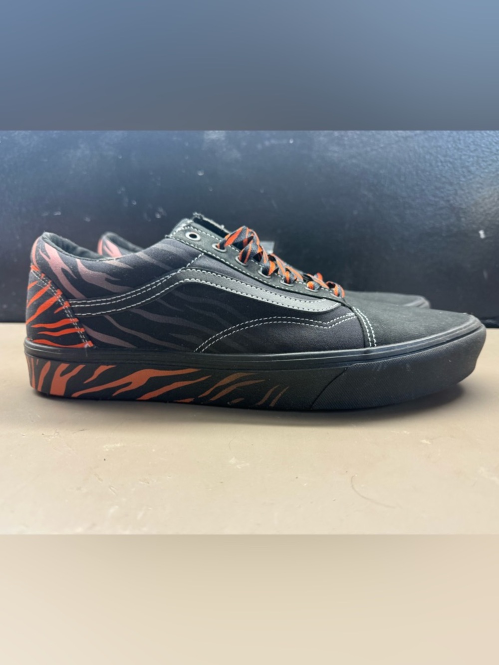 New Men’s Vans Comfycush Old Skool Discovery Project Cat Fade Black Skate Men 13